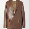Glossed Textured-Leather Blazer Glossed Textured-Leather Blazer