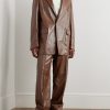 Glossed Textured-Leather Blazer - OU Glossed Textured-Leather Blazer - OU