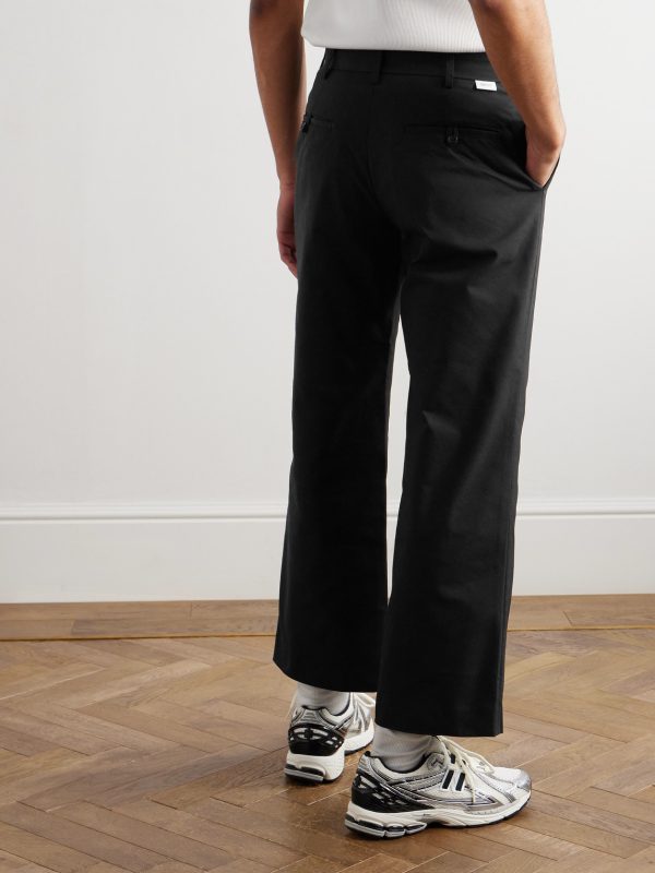Straight-Leg Cropped Logo-Appliquéd Twill Trousers - BK
