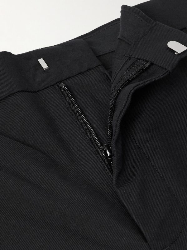 Straight-Leg Cropped Logo-Appliquéd Twill Trousers - E1