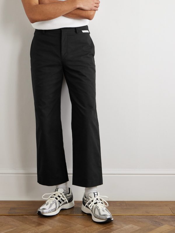 Straight-Leg Cropped Logo-Appliquéd Twill Trousers - FR