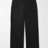 Straight-Leg Cropped Logo-Appliquéd Twill Trousers