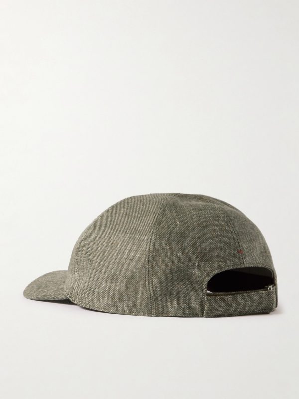 Logo-Embroidered Linen Baseball Cap - BK Logo-Embroidered Linen Baseball Cap - BK