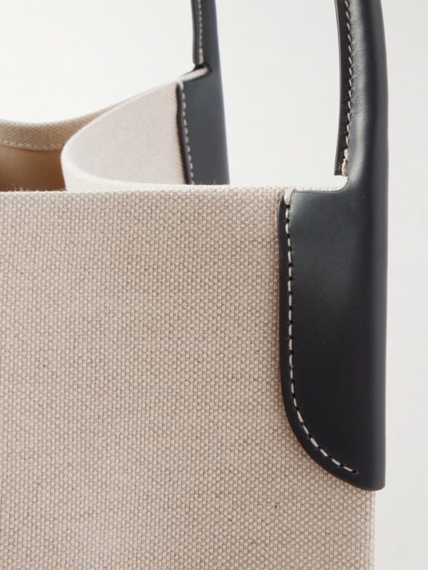 Bale Extra Large Leather-Trimmed Canvas Tote Bag - CU