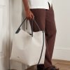 Bale Extra Large Leather-Trimmed Canvas Tote Bag - OU