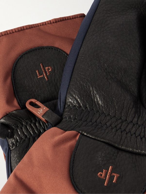 Leather-Trimmed Ski Gloves - CU