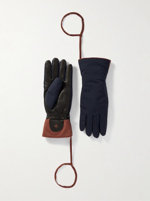 Leather-Trimmed Ski Gloves