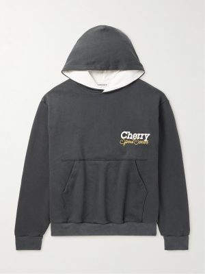 Speed Series Garment-Dyed Printed Cotton-Jersey Hoodie