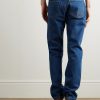Straight-Leg Logo-Embroidered Jeans - BK Straight-Leg Logo-Embroidered Jeans - BK