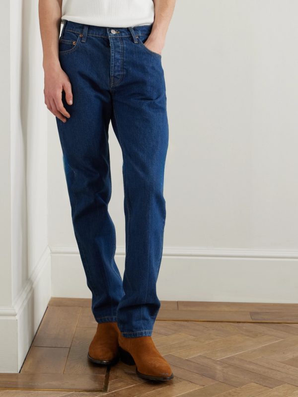Straight-Leg Logo-Embroidered Jeans - FR Straight-Leg Logo-Embroidered Jeans - FR
