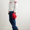 Straight-Leg Logo-Embroidered Jeans - OU Straight-Leg Logo-Embroidered Jeans - OU