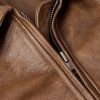 Oversized Logo-Print Leather Bomber Jacket - CU