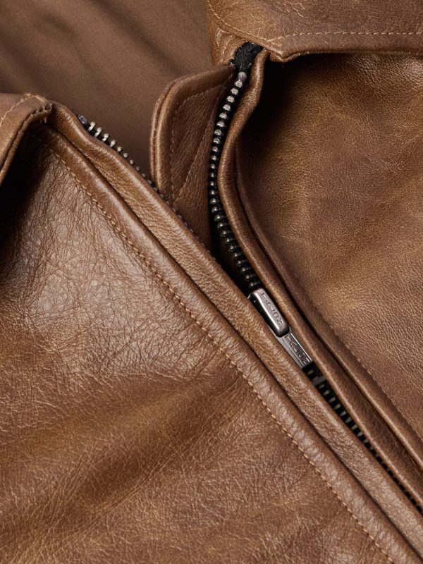 Oversized Logo-Print Leather Bomber Jacket - CU