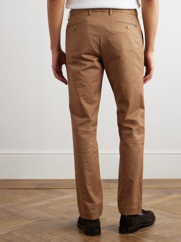 Straight-Leg Cotton-Blend Twill Trousers - BK Straight-Leg Cotton-Blend Twill Trousers - BK