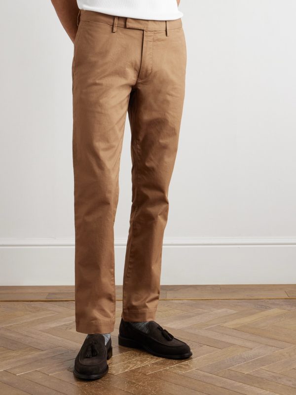 Straight-Leg Cotton-Blend Twill Trousers - FR Straight-Leg Cotton-Blend Twill Trousers - FR