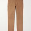 Straight-Leg Cotton-Blend Twill Trousers Straight-Leg Cotton-Blend Twill Trousers