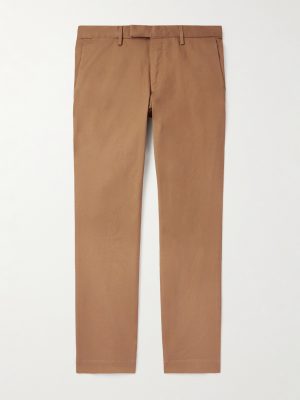 Straight-Leg Cotton-Blend Twill Trousers Straight-Leg Cotton-Blend Twill Trousers