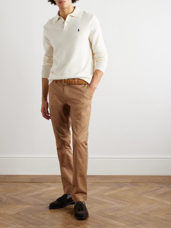 Straight-Leg Cotton-Blend Twill Trousers - OU Straight-Leg Cotton-Blend Twill Trousers - OU