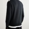 Logo-Embroidered Honeycomb-Knit Cotton Half-Zip Sweater - BK