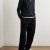 Logo-Embroidered Honeycomb-Knit Cotton Half-Zip Sweater - OU