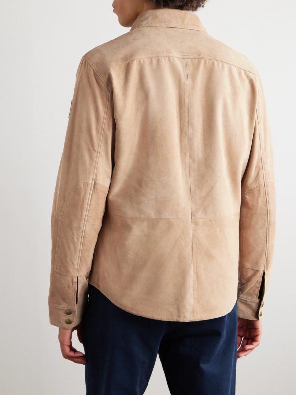 Reversible Logo-Appliquéd Suede and Shell Overshirt - BK Reversible Logo-Appliquéd Suede and Shell Overshirt - BK