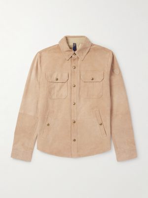 Reversible Logo-Appliquéd Suede and Shell Overshirt Reversible Logo-Appliquéd Suede and Shell Overshirt