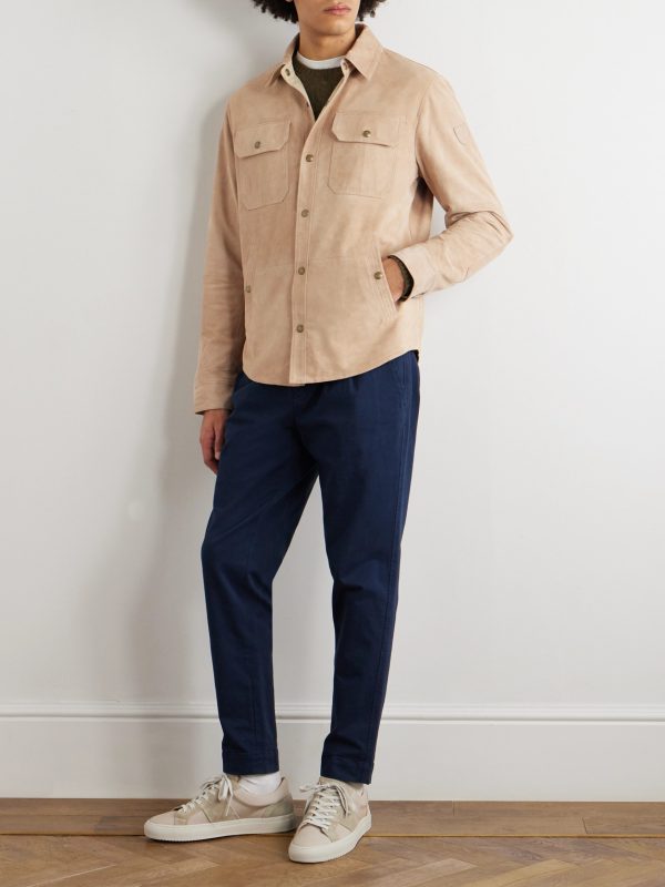 Reversible Logo-Appliquéd Suede and Shell Overshirt - OU Reversible Logo-Appliquéd Suede and Shell Overshirt - OU