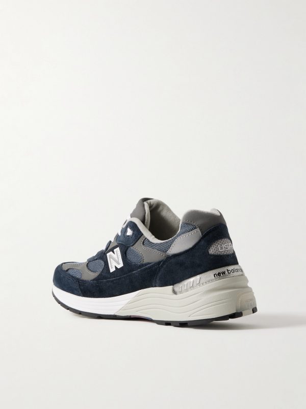 M992 Leather-Trimmed Suede, Nubuck and Mesh Sneakers - BK