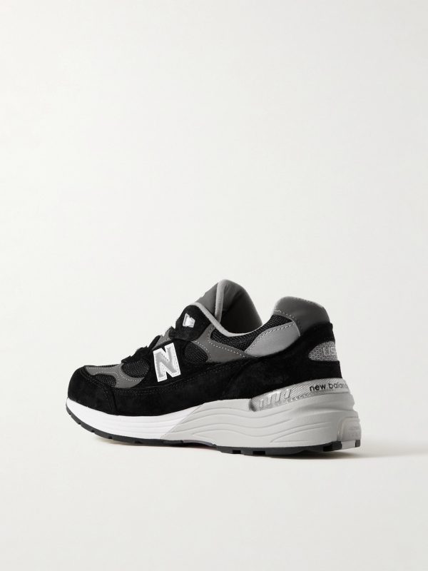 M992 Leather-Trimmed Suede, Nubuck and Mesh Sneakers - BK M992 Leather-Trimmed Suede, Nubuck and Mesh Sneakers - BK