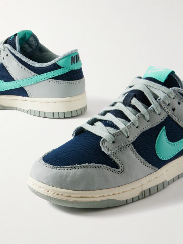 Dunk Low Retro Leather and Twill Sneakers - CU Dunk Low Retro Leather and Twill Sneakers - CU
