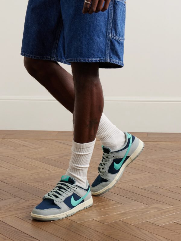 Dunk Low Retro Leather and Twill Sneakers - OU Dunk Low Retro Leather and Twill Sneakers - OU