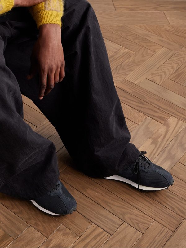 LD-1000 Suede-Trimmed Twill Sneakers - OU LD-1000 Suede-Trimmed Twill Sneakers - OU