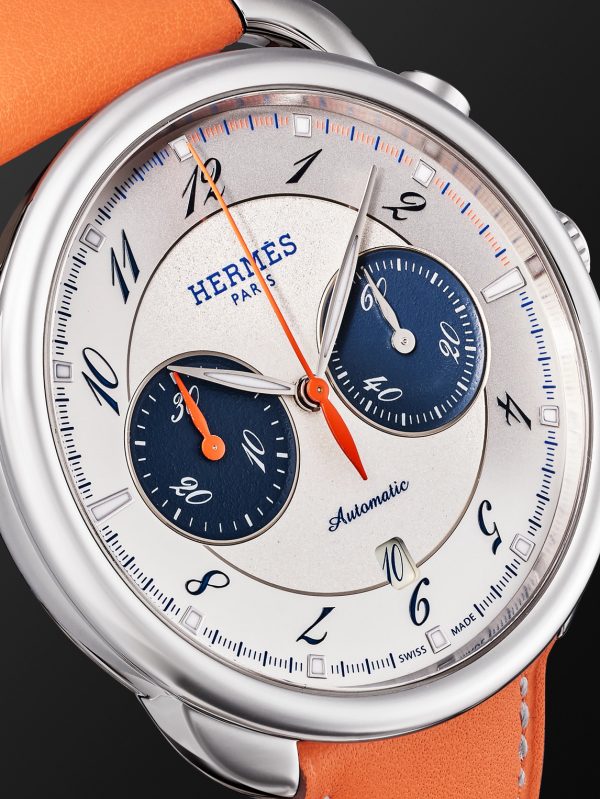 Arceau Chronographe Automatic 42mm Stainless Steel and Leather Watch, Ref. No. 404111WW00 - CU