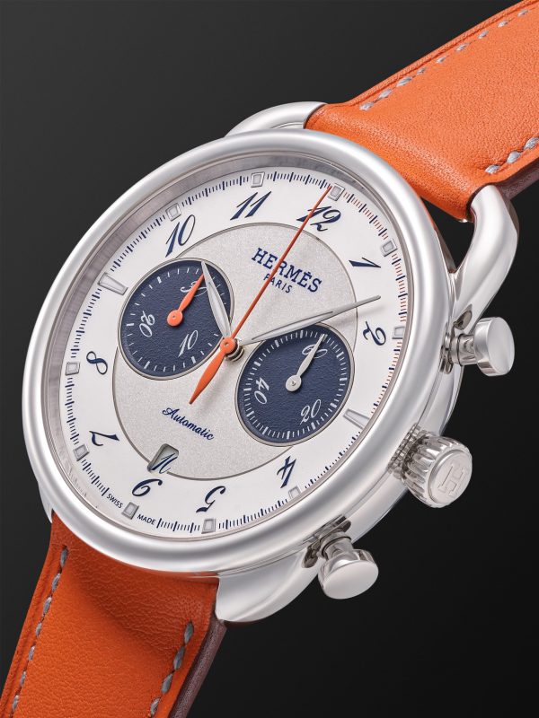 Arceau Chronographe Automatic 42mm Stainless Steel and Leather Watch, Ref. No. 404111WW00 - FR