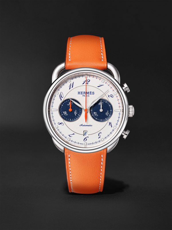 Arceau Chronographe Automatic 42mm Stainless Steel and Leather Watch, Ref. No. 404111WW00