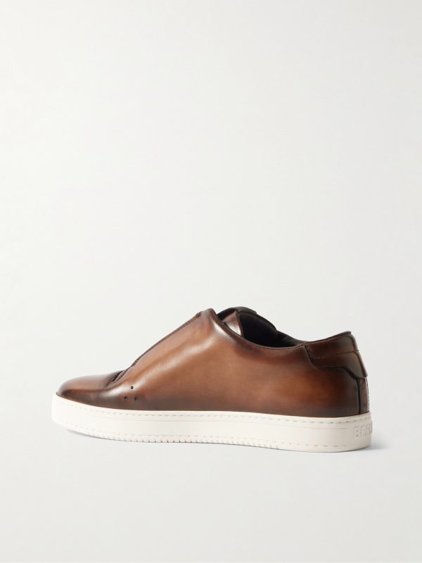 Playtime Scritto Venezia Leather Slip-On Sneakers - BK Playtime Scritto Venezia Leather Slip-On Sneakers - BK