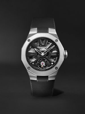 Riviera Automatic Skeleton 42mm Stainless Steel, Canvas and Rubber Watch, Ref. No. 10721 Riviera Automatic Skeleton 42mm Stainless Steel, Canvas and Rubber Watch, Ref. No. 10721