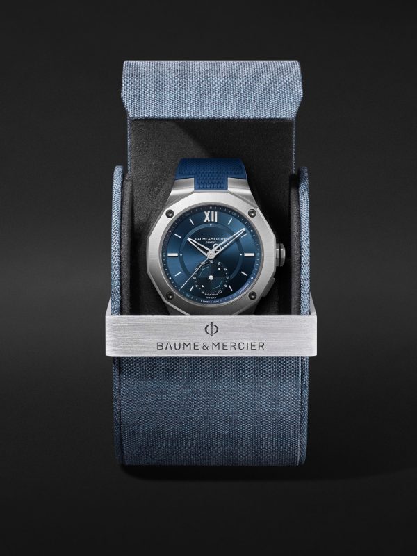 Riviera Baumatic Tideograph Limited Edition Automatic 43mm Stainless Steel, Canvas and Rubber Watch, Ref. No. 10761 - E3 Riviera Baumatic Tideograph Limited Edition Automatic 43mm Stainless Steel, Canvas and Rubber Watch, Ref. No. 10761 - E3