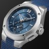 Riviera Baumatic Tideograph Limited Edition Automatic 43mm Stainless Steel, Canvas and Rubber Watch, Ref. No. 10761 - FR Riviera Baumatic Tideograph Limited Edition Automatic 43mm Stainless Steel, Canvas and Rubber Watch, Ref. No. 10761 - FR