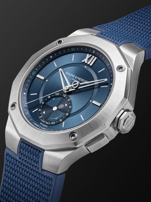 Riviera Baumatic Tideograph Limited Edition Automatic 43mm Stainless Steel, Canvas and Rubber Watch, Ref. No. 10761 - FR Riviera Baumatic Tideograph Limited Edition Automatic 43mm Stainless Steel, Canvas and Rubber Watch, Ref. No. 10761 - FR