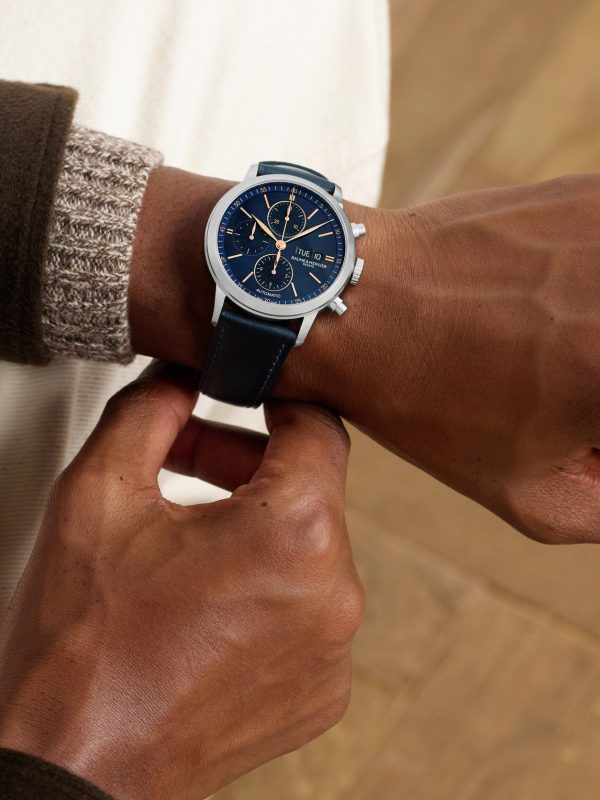 Classima Automatic Chronograph 42mm Stainless Steel and Leather Watch, Ref. No. 10781 - OU Classima Automatic Chronograph 42mm Stainless Steel and Leather Watch, Ref. No. 10781 - OU