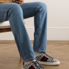 Ace Leather and Webbing-Trimmed Monogrammed Canvas Sneakers - OU Ace Leather and Webbing-Trimmed Monogrammed Canvas Sneakers - OU
