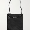 Flat Andiamo Intrecciato Leather Messenger Bag Flat Andiamo Intrecciato Leather Messenger Bag