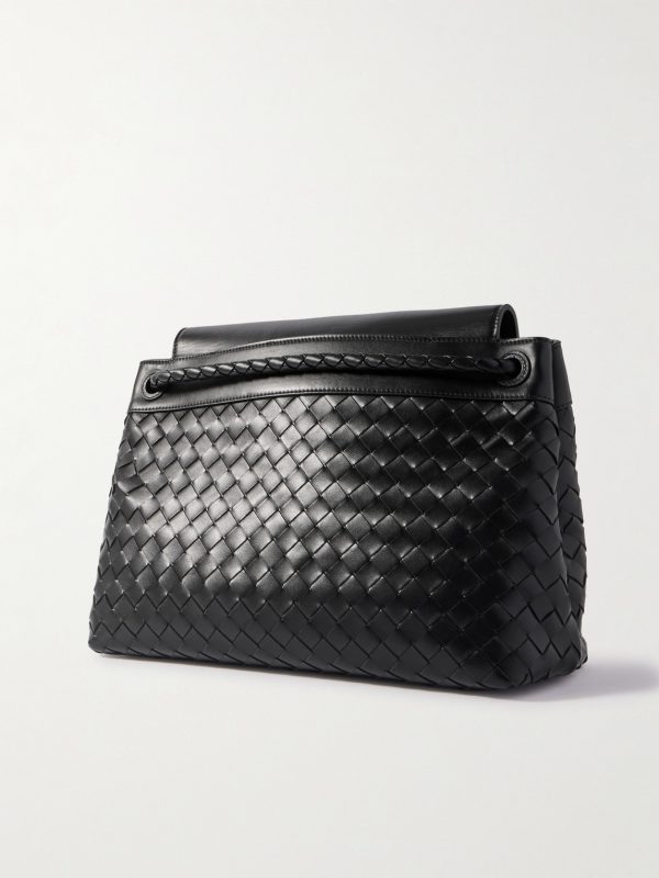 Andiamo Medium Intrecciato Leather Tote Bag - BK