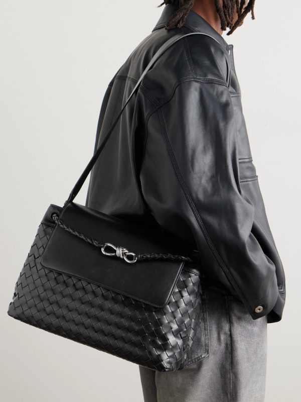Andiamo Medium Intrecciato Leather Tote Bag - OU