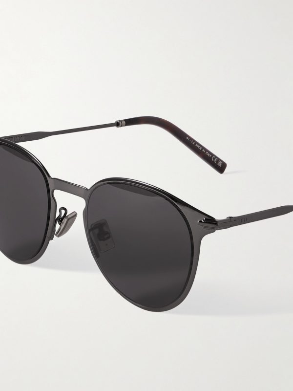 DiorBlackSuit R8U Round Metal Sunglasses - CU