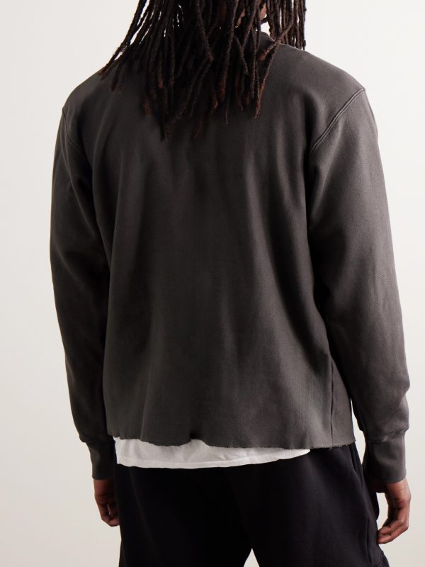 Roll-Neck Heavyweight Structured-Fleece Cotton-Jersey Sweatshirt - BK