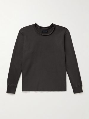 Roll-Neck Heavyweight Structured-Fleece Cotton-Jersey Sweatshirt