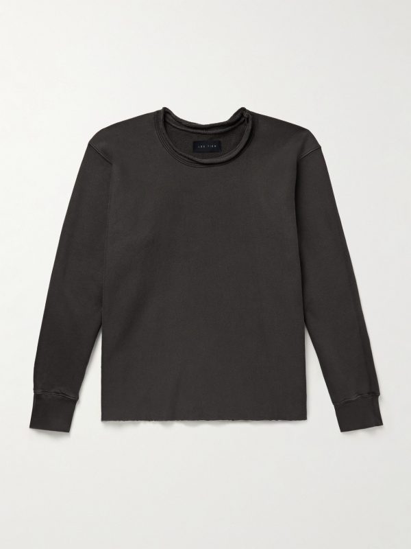 Roll-Neck Heavyweight Structured-Fleece Cotton-Jersey Sweatshirt
