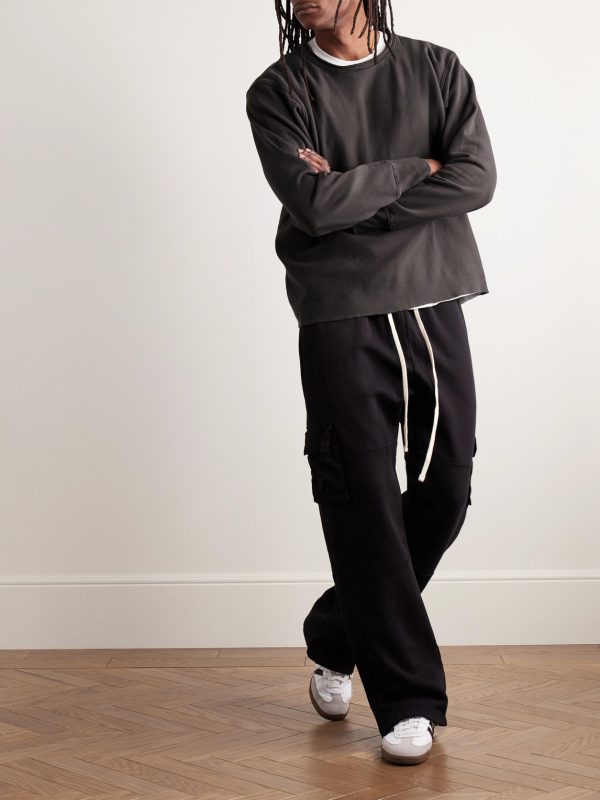 Roll-Neck Heavyweight Structured-Fleece Cotton-Jersey Sweatshirt - OU